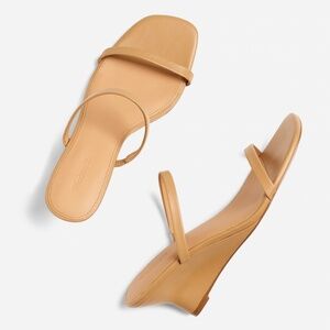MADEWELL Size 7 The Kimmy Wedge Sandal in Amber Brown $128 NR004